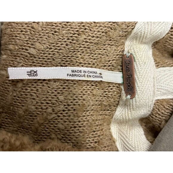 Free People Women's XS Oversized Hooded Sweater Jacket Long Coat Cardigan - Picture 4 of 16